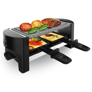 Gratar electric Raclette Cecotec Cheese Grill 3200, 320W, plita din piatra, 2 persoane