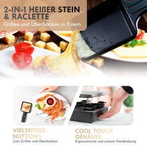 Gratar Raclette Clatronic RG 3518, 8 persoane, piatra naturala, 1400 W - Img 3