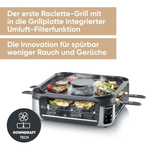 Gratar Raclette Severin RG 2350 Negru 1900W Filtru Integrat Fara Fum - Img 3