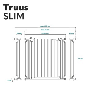 Gratier de siguranta Lionelo Truus Slim, 75-105 cm, instalare fara gaurire - Img 8
