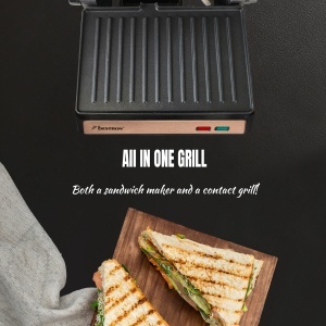 Grill electric Bestron APM124CO, 1000W, cuplu de 180, culoare cupru - Img 4