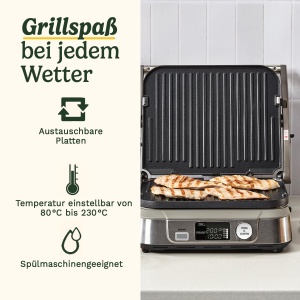Grill electric Cuisinart 6-in-1 cu placi antiaderente, digital, multifunctional - Img 2
