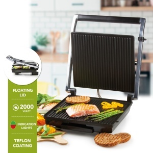 Grill electric DOMO Kontaktgrill 2000 W, cu termostat, din otel inoxidabil - Img 2