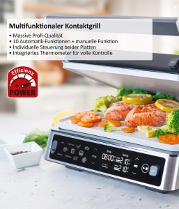 Grill electric Genius Chef, inox, 6 accesorii, 10 functii automate - Img 3