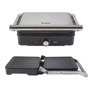 Grill electric multifunctional Beper P101TOS503, 2000 W, Placi antiaderente, Deschidere 180