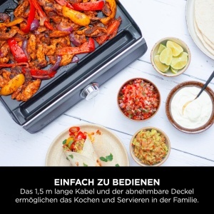 Grill electric Ninja Sizzle GR101EU, 260C, antiaderent, gri - Img 8