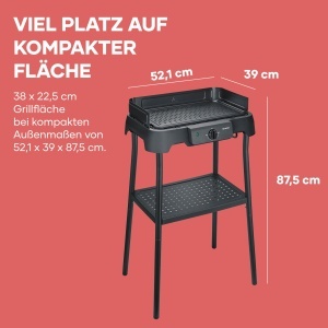 Grill electric Severin PG 8596, 2000W, 39x23cm, negru - Img 2