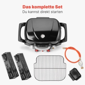 Grill pe gaz ProfiCook PC GG 1261 cu 2 breneri din otel inoxidabil, 42x36 cm - Img 7
