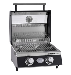 Grill pe gaz ROSLE VIDERO G2-P, 2 brenere din otel inoxidabil, negru - Img 2