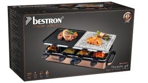Grill Raclette Bestron ARG1200CO, 1400W, pentru 8 persoane, cu piatra naturala, culoare cupru - Img 7