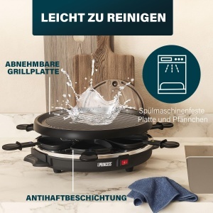 Grill Raclette Princess 162725, 2-6 persoane, 800 W, negru - Img 5