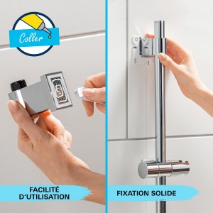 GROHE Vitalio 110 - Set de sine de dus - 14l pe min (2 tipuri de pulverizare, bara de dus 60cm, lipici sau burghiu), rotund, cromat, 26951001 - Img 4