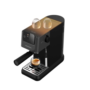 GRUNDIG KSM 4330 Portafiltru cu duza de spumare a laptelui, espressor, pentru cafea macinata, rezervor de apa detasabil, afisaj tactil, putere 1626 W, functie de memorie, negru - Img 3
