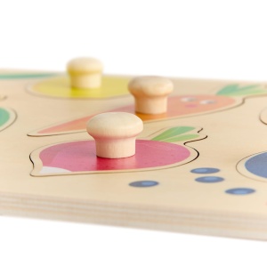 HABA Fruit Paint Grasping Puzzle - Primul puzzle din lemn cu butoane mari - Invatarea culorilor si recunoasterea formelor - Pentru copii de la 12 luni - Img 3