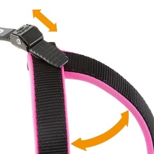 Hamul ergonomic pentru caini Ferplast AGILA Fluo 3 potrivire excelenta inchidere cu snur captuseala moale A B 37 57 cm 15 mm Roz - Img 3