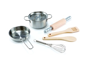 Hape E3137 - Set de gatit pentru bucatar, jucarie din lemn
