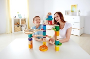 Hape Quadrilla Cliffhanger Murmelbahn din lemn STEM 94 piese - Img 2