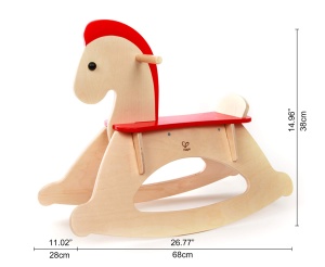 Hape Schaukelpferd din Lemn pentru Copii Reglabil cu Protectie si Spatar Detasabil - Img 4