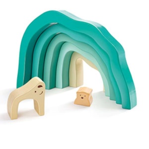 Hape Set Cuburi din Lemn Eisbaren Arktis Jucarie Montessori 12 luni - Img 2