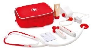 Hape Set Doctor pentru Copii Jucarie Educativa din Lemn Ideal pentru Roluri 3 Ani