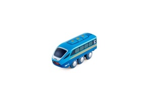 Hape Tren cu Telecomanda Bluetooth Albastru Compatibil cu Seturi de Tren din Lemn