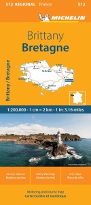 Harta regionala Michelin Franta Bretania, format hardcover, detalii geografice