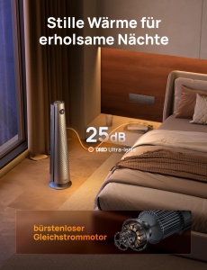Heizlufter electric Dreo, 2000W, cu telecomanda, 25 dB, oscilatie 120 - Img 3