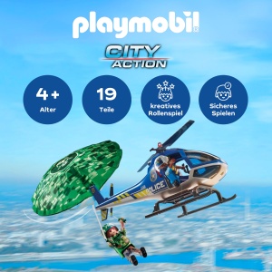 Helicopter de Politie PLAYMOBIL 70569 cu 19 piese, pentru copii de la 4 ani - Img 2