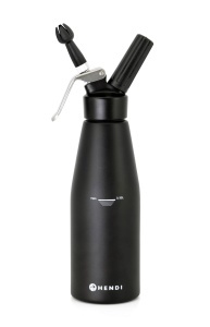 HENDI Sahnespender 095L Negru Aluminiu Set cu 3 duze si perie de curatare
