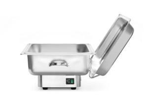 HENDI Vas Pollina, electric, reglabil pana la 85degC, incl. tigaie GN 1/1 de 65 mm adancime, capac de sticla, incalzitor de alimente, recipient de incalzire, 9L, 230V, 800W, 615x355x(H)280mm, otel inoxidabil - Img 4