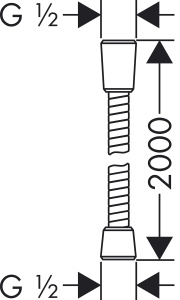 Hose de dus metalic hansgrohe Sensoflex 2,00m, crom, cu protectie impotriva rasucirii - Img 2