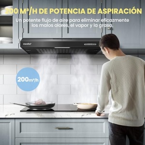 Hota Comfee SLIF17B-60 60 cm LED Negru Putere 200 m3h - Img 3