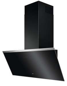 Hota de perete fara cap AEG DVE5961HB / Seria 7000 cu hota Hob2Hood / evacuare sau recirculare / 90cm / Negru / max. 500 m3/h / min. 64 - max. 74 dB(A) / A / Touch Control / Negru - Img 1