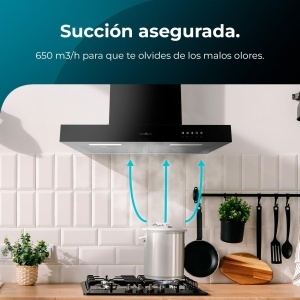 Hota decorativa Cecotec Bolero Flux TM 606500, 60 cm, 165 W, 650 mh, Negru - Img 5