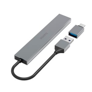 Hub USB Hama 4 Porturi, USB-A si USB-C, Aluminiu, Ultra Slim - Img 4