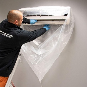 Husa de protectie pentru curatarea unitatilor interioare de climatizare Errecom Wally, transparenta, reutilizabila - Img 3