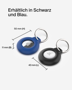 Husa pentru AirTag Belkin cu Inel de Chei, Waterproof, 2 buc, Albastru - Img 5
