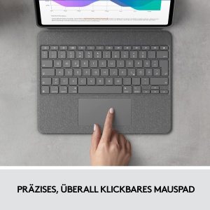 Husa pentru iPad Pro 12.9 inch Logitech Combo Touch - Pan QWERTY, Culoare Grau - Img 4