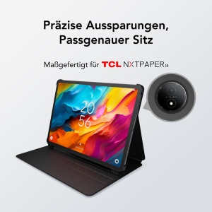 Husa Tableta TCL NXTPAPER 14, PU-Leder, Negru, 3 Pozitii de Vizionare - Img 4