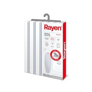 Husa universala Rayen pentru masa de calcat 130x47 cm albastru cu alb strat triplu din bumbac si spuma - Img 5