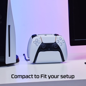 HyperX ChargePlay Duo - Statie de incarcare pentru controler wireless Playstation 5 DualSense, baza ponderata si andocare securizata, design compact, cablu USB-C inclus - Img 8