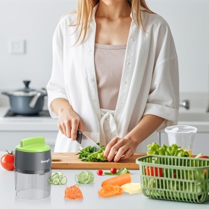 Ibergrif M522 Feliator spiralat legume, taietor de spaghete de dovlecei imbunatatit Taietor spiral de dovlecei Fara BPA Sigur pentru masina de spalat vase, 4 in 1 Feliator spiralat pentru legume pentru dovlecei, castraveti, cartofi - Img 7