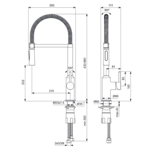 Ideal Standard BC302AA Ceralook Robinet de bucatarie semi-profesional, crom - Img 3