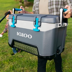 IGLOO Cooler BMX 52 albastru, stabil Thermobox 49 L, cutie izolata pentru camping, timp liber si munca - Img 2