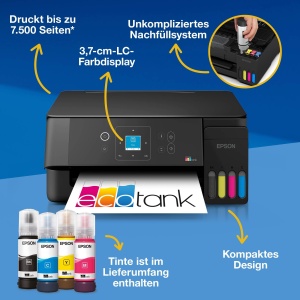 Imprimanta multifunctionala Epson EcoTank ET-2922 Wi-Fi Compacta A4 - Img 2