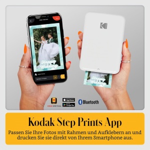 Imprimanta Portabila KODAK Step, BluetoothNFC, ZINK, Alb - Img 4