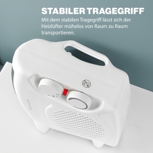 Incalzitor cu ventilator mobil si compact Bomann(r) | Incalzitoare cu ventilator 2000W si 1000W | Radiatoare cu functie de ventilator | Incalzitor ventilator mic cu protectie la supraincalzire | 2 optiuni de instalare | HL 1095 CB - Img 4