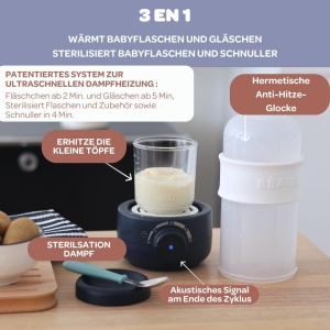 Incalzitor multifunctional BEABA, 3 in 1, sterilizator, albastru inchis - Img 4