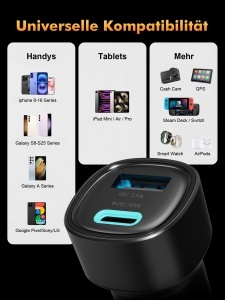 Incarcator auto GRIFEMA GD511, 48W, USB-C si USB-A, compact - Img 8