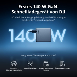 Incarcator GaN DJI Power 140W cu cablu 7A si display digital - Img 3